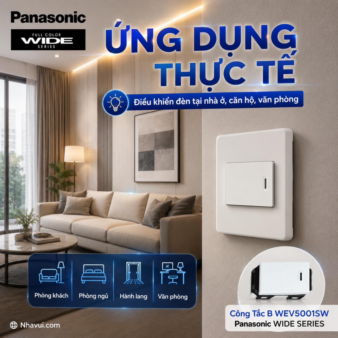 Công tắc B 1 chiều Panasonic Wide Series WEV5001SW